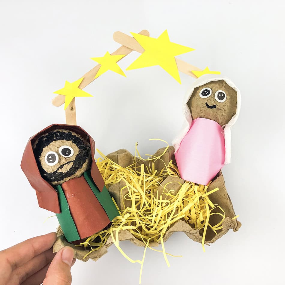 DIY Egg Carton Baby Jesus Nativity Christmas Craft Step 16