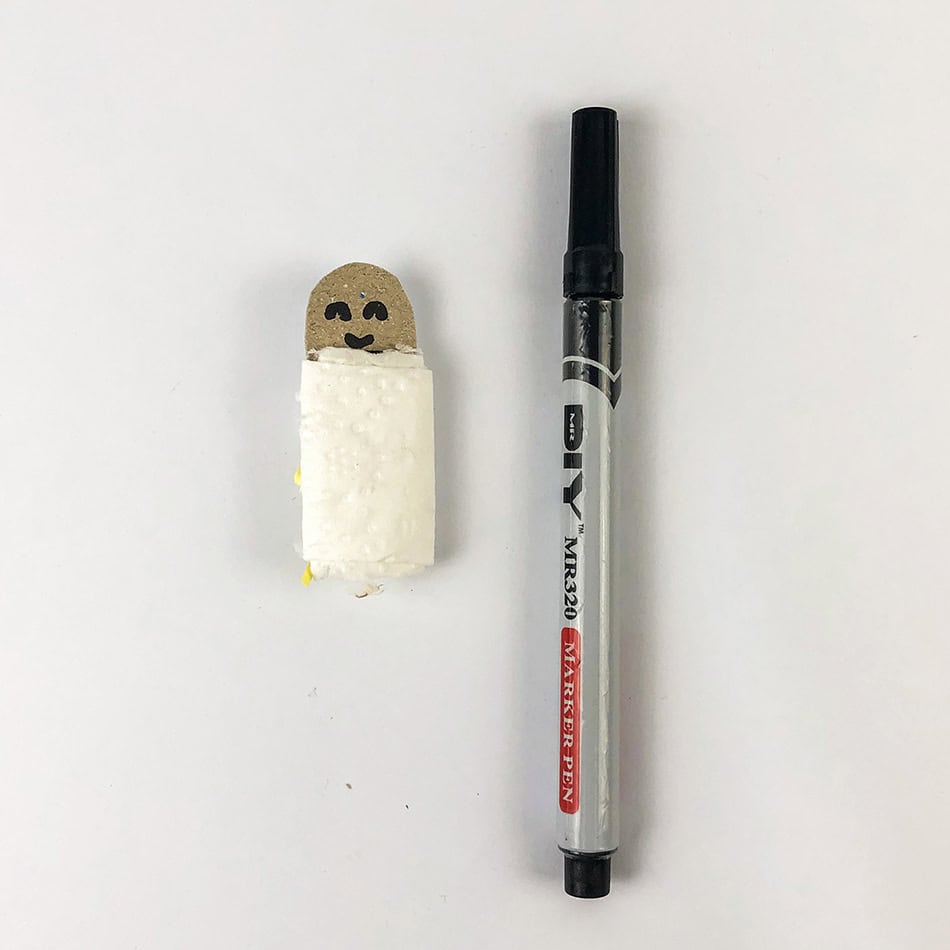 DIY Egg Carton Baby Jesus Nativity Christmas Craft Step 21