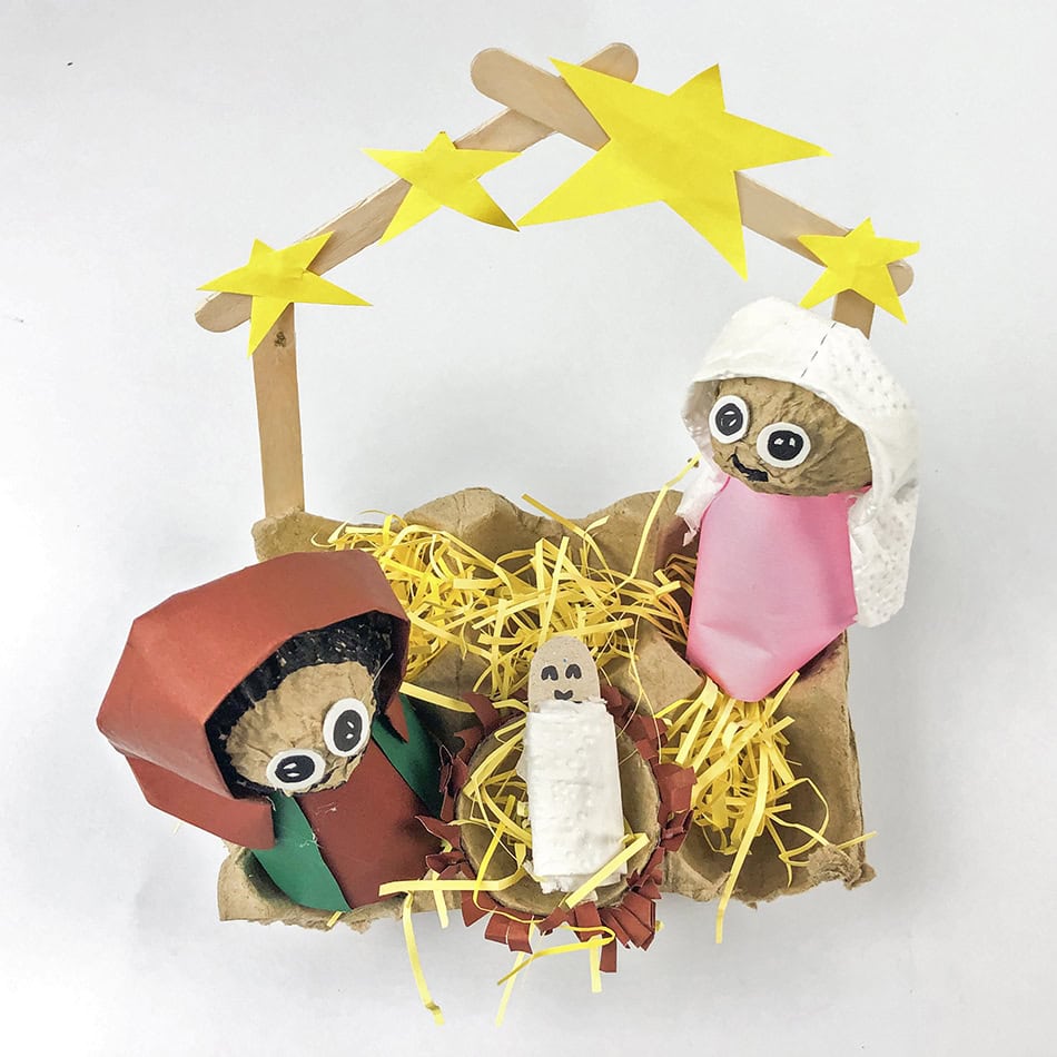 DIY Egg Carton Baby Jesus Nativity Christmas Craft Step 22