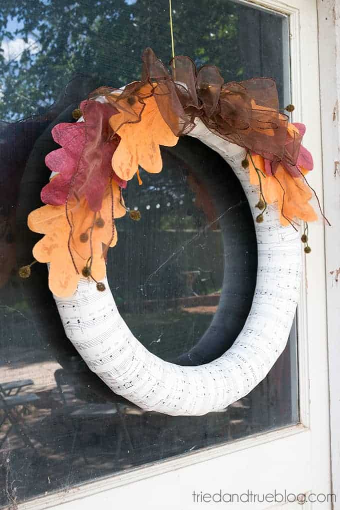 DIY Fall Wreath Using Dollar Tree Supplies by DIY Candy