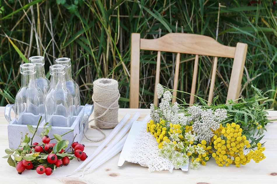 DIY Glass Candle Fall Thanksgiving Centerpiece Materials