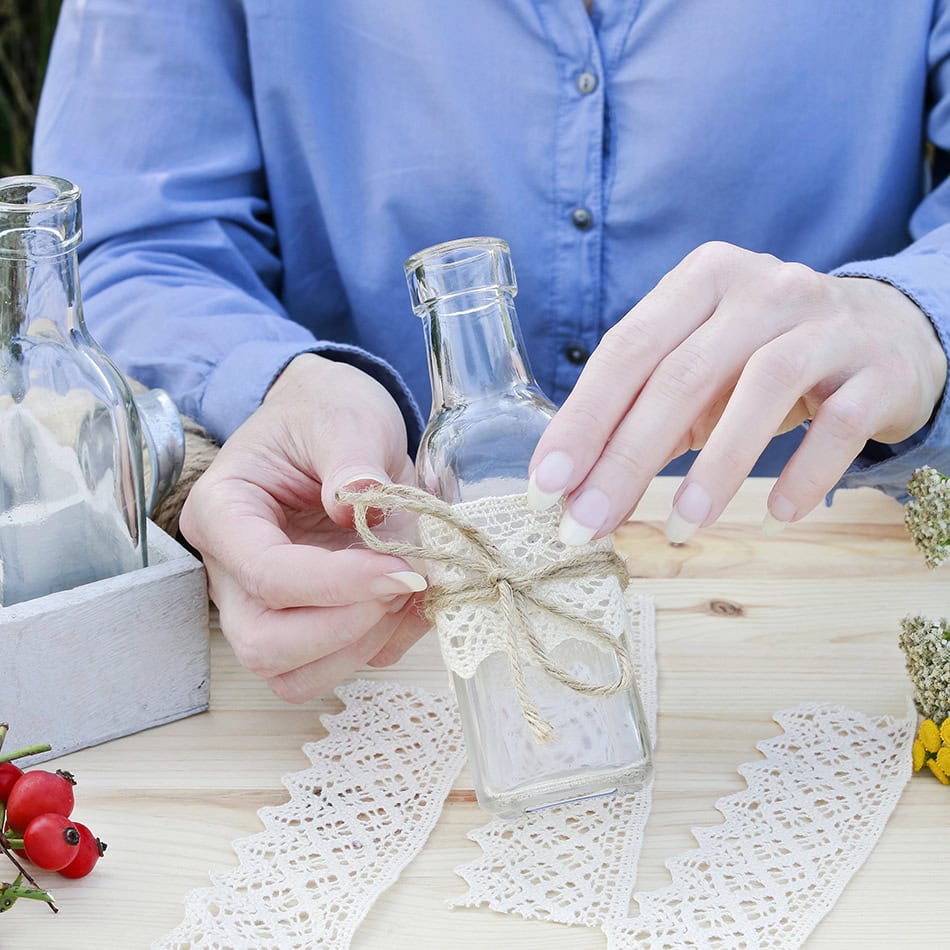 DIY Glass Candle Fall Thanksgiving Centerpiece Step 4