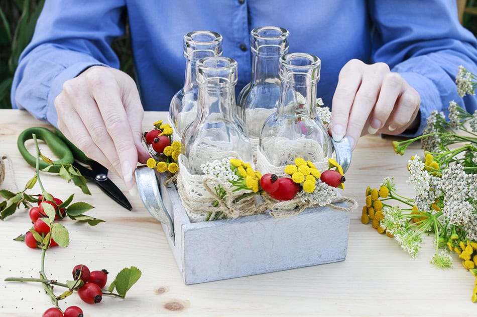 DIY Glass Candle Fall Thanksgiving Centerpiece Step 6