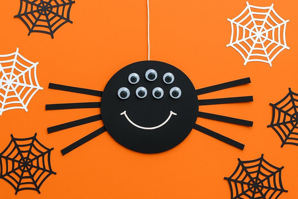 DIY Halloween Paper Spider Craft for Kids