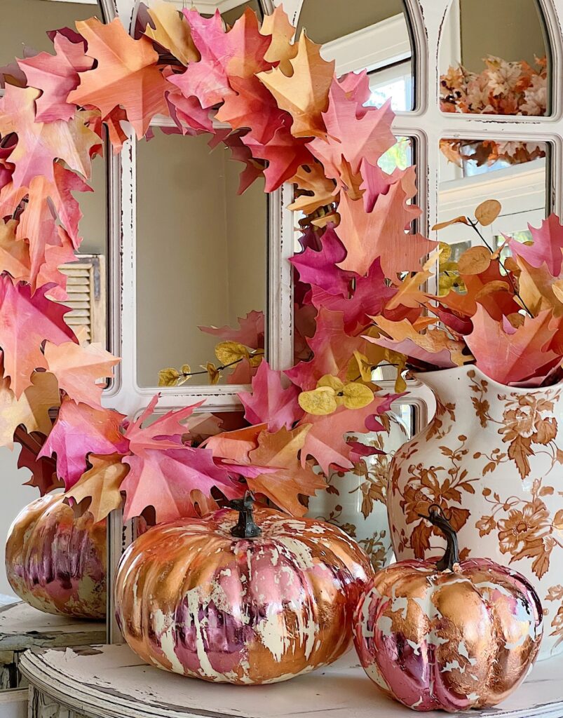 DIY Hand-Painted Leaves Fall Door Wreath by my 100 Year Old Home