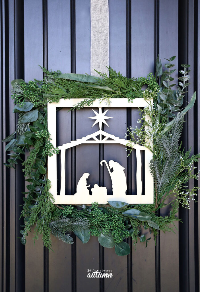 DIY Nativity Cutout Wreath by Its Always Autumn