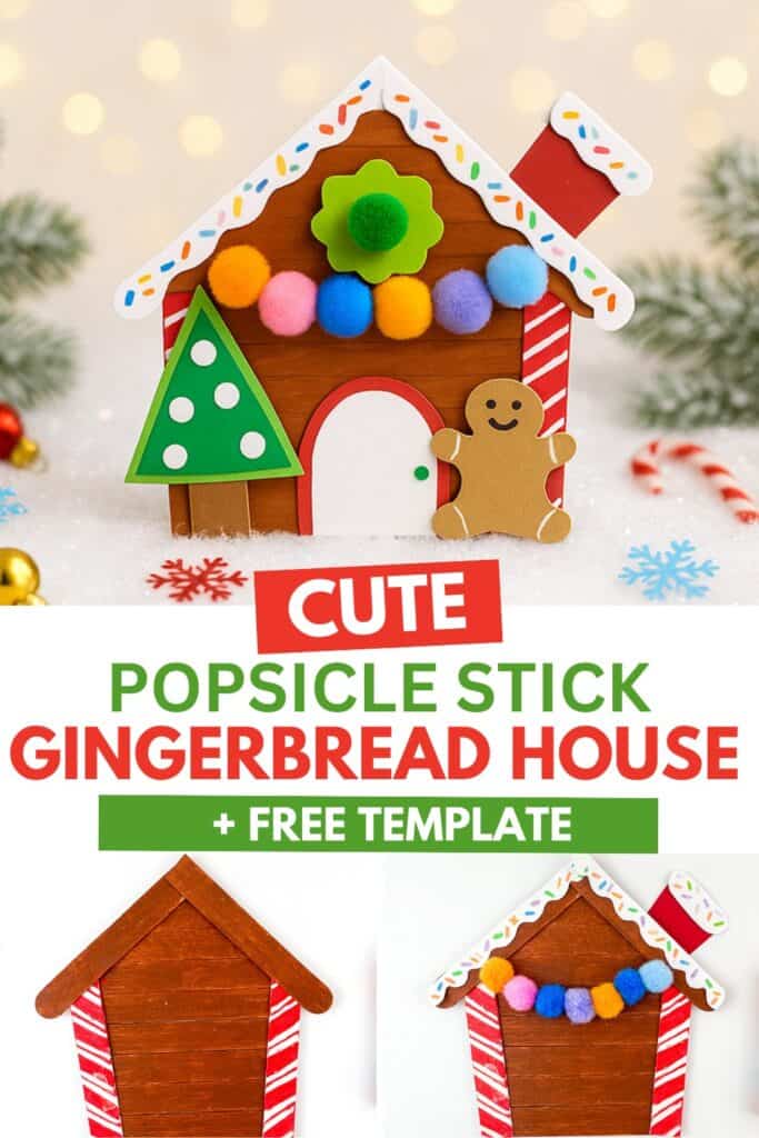 DIY Popsicle Stick Gingerbread House Craft