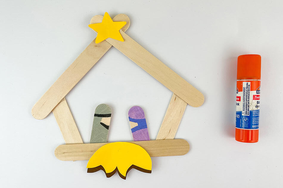 DIY Popsicle Stick Nativity with Baby Jesus Craft Step 7