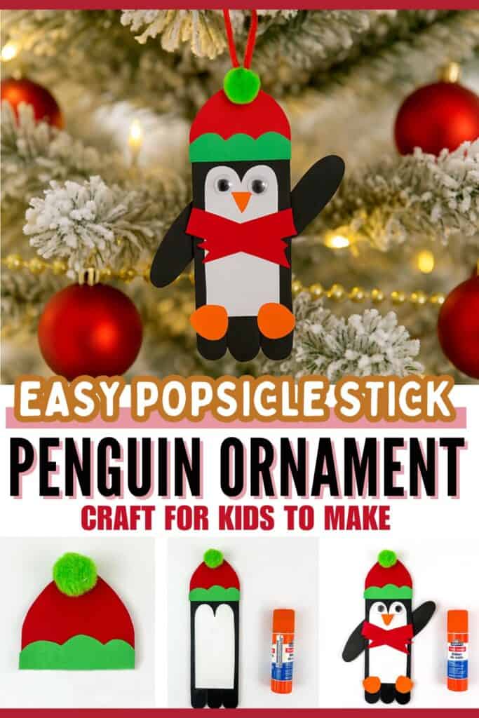 DIY Popsicle Stick Penguin Christmas Ornament Craft for Kids