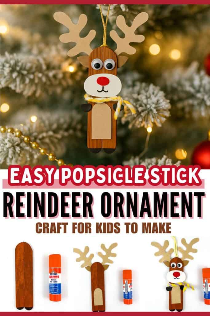 DIY Popsicle Stick Reindeer Christmas Ornament Craft for Kids
