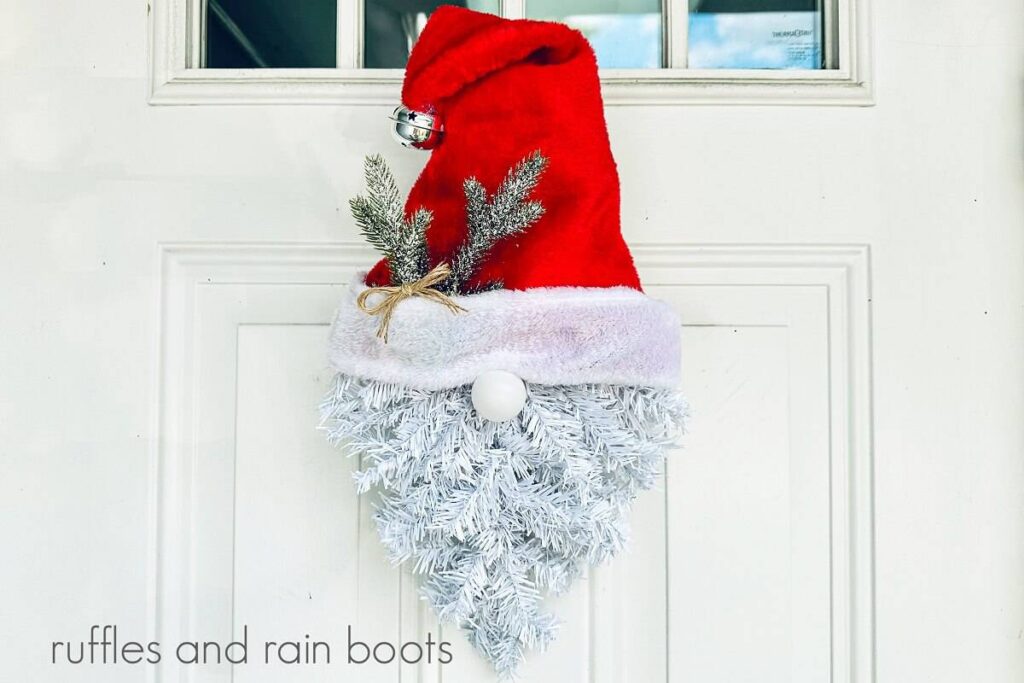 Dollar Tree Santa Wreath Gnome by Ruffles and Rain boots
