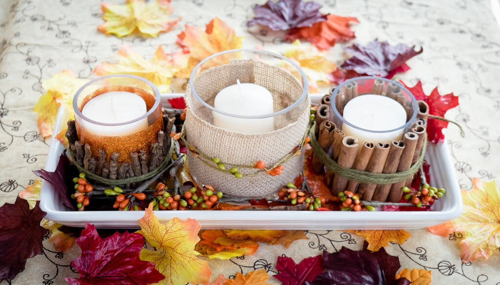 Easy Fall Candle Centerpiece by Albion Gould