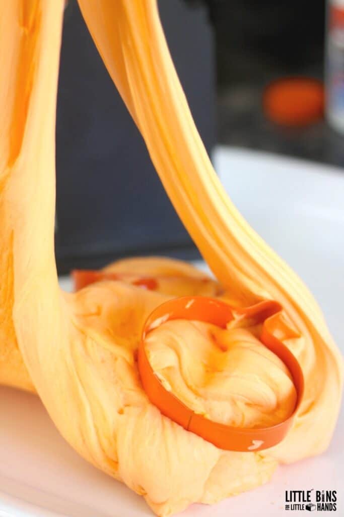 Easy Fluffy Pumpkin Slime by little bins for little hands