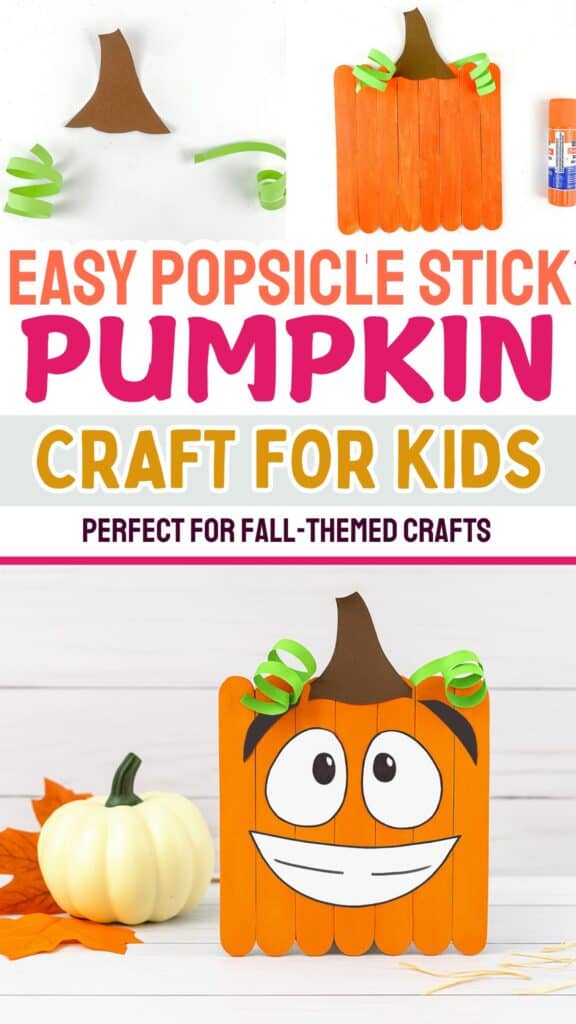 Easy Popsicle Stick Pumpkin Craft for Kids to Make this Fall