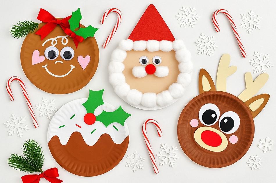 Easy paper Plate Christmas Crafts for Kids to Make