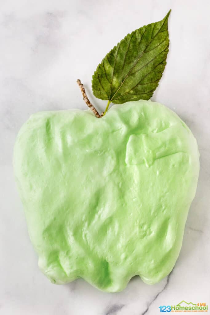 FLUFFY Laffy Taffy Apple Slime Recipe by 123 homeschool4me