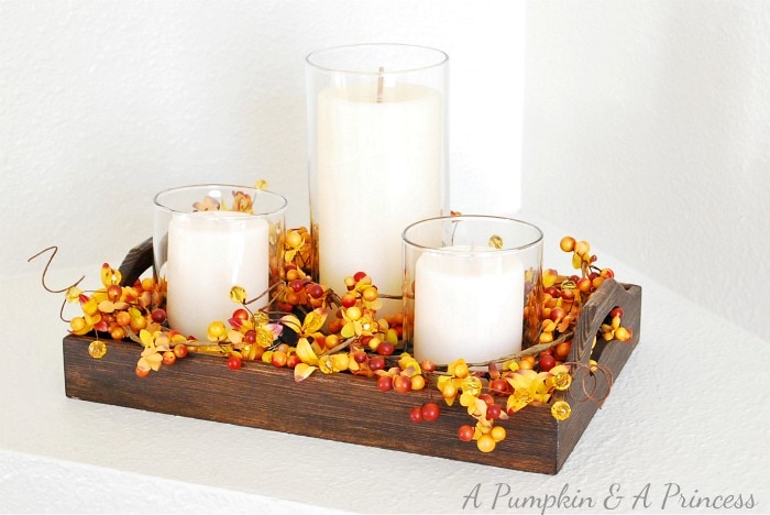 Fall Candle Centerpiece by Pumpkin and a Princess