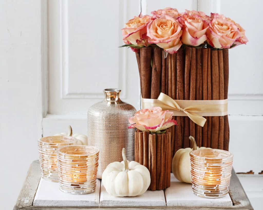 Fall Cinnamon Stick Vase Centerpiece Craft