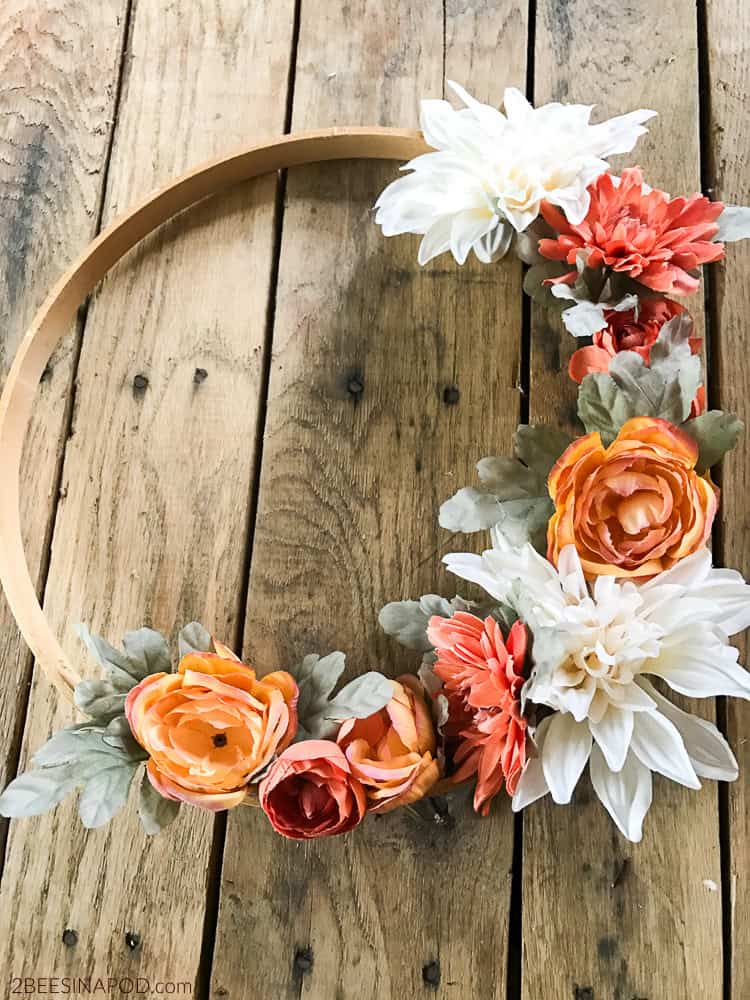 Fall Embroidery Hoop Wreath by 2 Bees in a Pod
