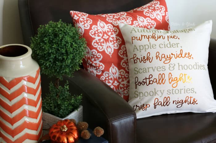 Fall Poem Pillow with Free Cut File by Pitter and Glink