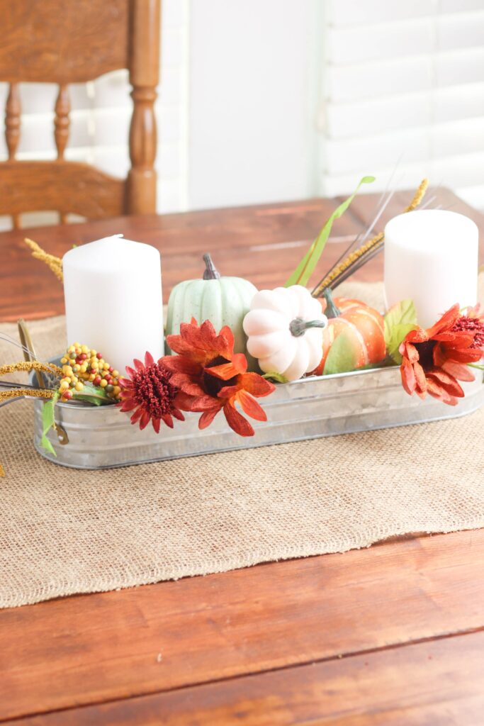 Fall table centerpiece by Seaman Mom