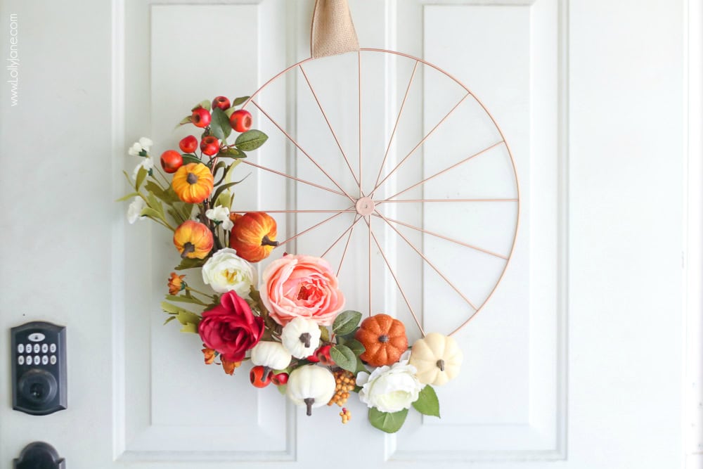 Fall wheel wreath by Lolly Jane