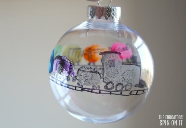 Fingerprint Train Ornament for Kids by the Educators Spin on it