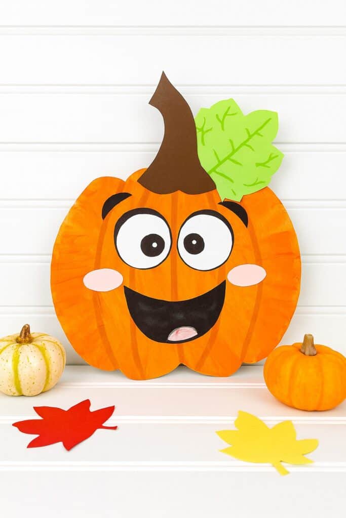 Friendly Paper Plate Pumpkin Craft for Kids to Make