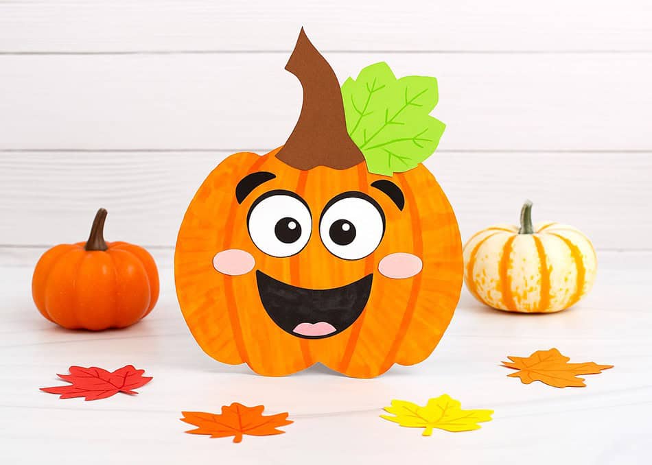 Friendly Paper Plate Pumpkin Craft for Kids