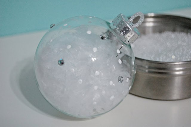 Handmade Snow Glass Ornament by the Ornament Girl