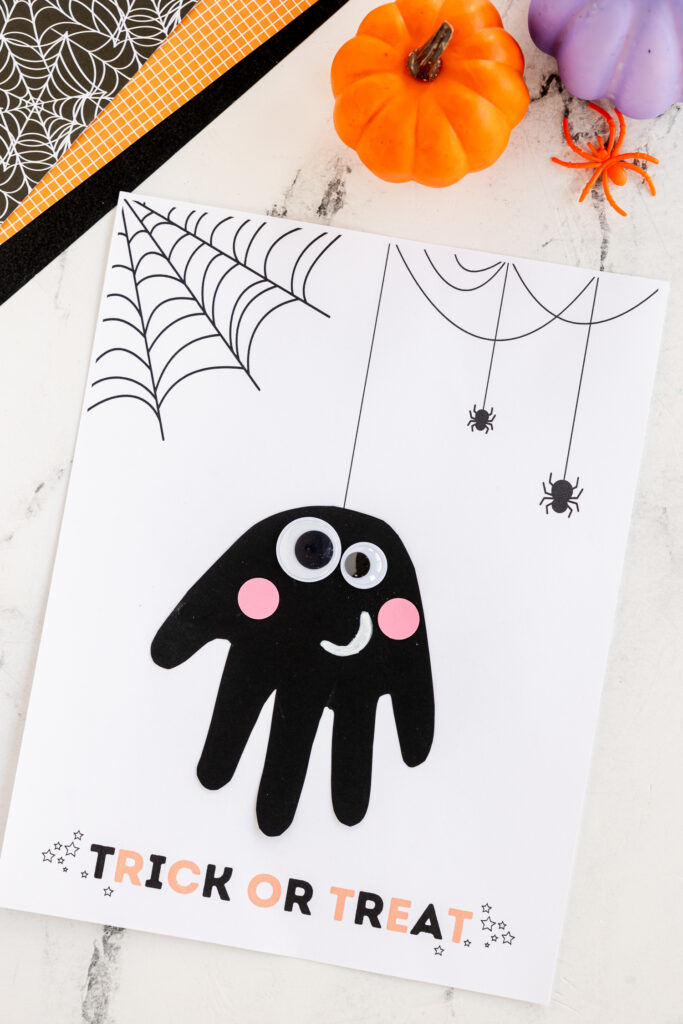 Handprint Spider Printable Craft by made to be a momma