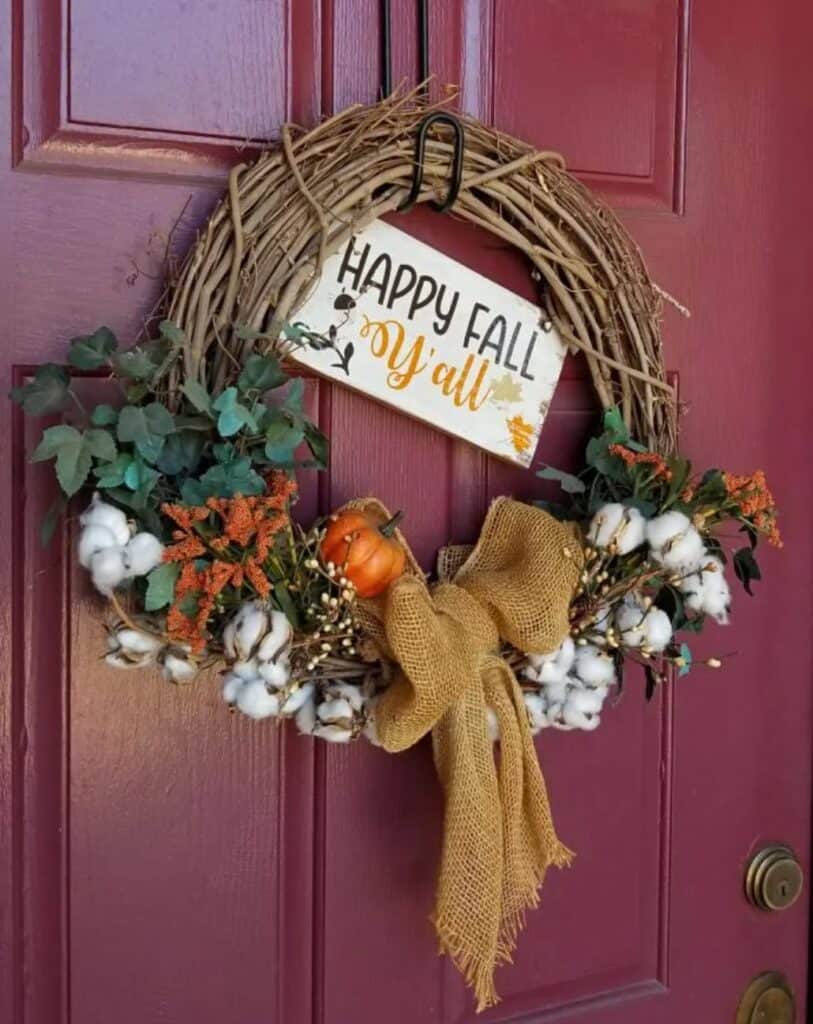 Happy Fall Y’all SVG File and DIY Autumn Wreath by Leap of Faith Crafting