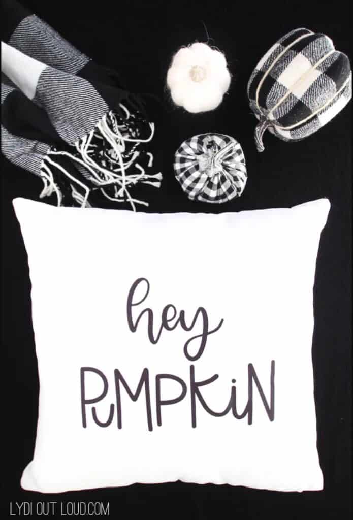 Hey Pumpkin DIY Throw Pillow Cover by Lydi Out Loud
