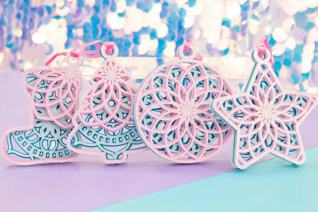 Layered Christmas Ornaments Free SVG Files by Sweet Red Poppy