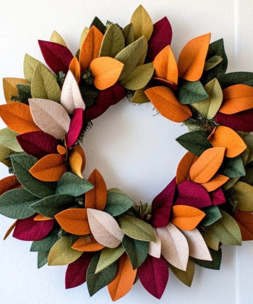 Leafy Felt Wreath by Inspirations Time