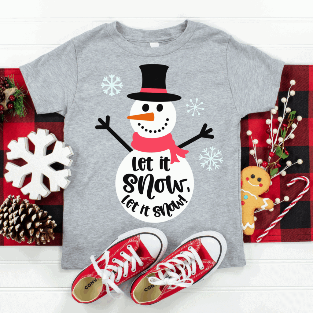 Let it Snow Snowman SVG Christmas Cut Files by Cutting Machine Crafting