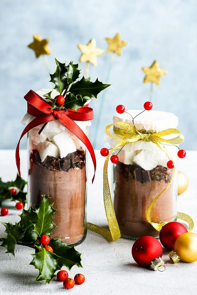 Mason Jar Hot Chocolate DIY Christmas Gifts by the Loopy Whisk