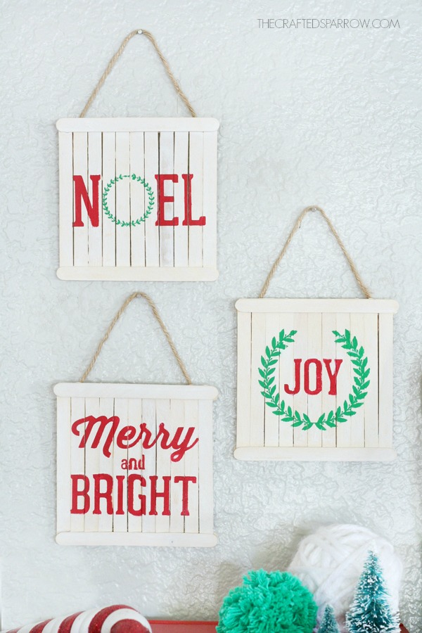 Mini Pallet Sign Ornaments by the Craft Sparrow