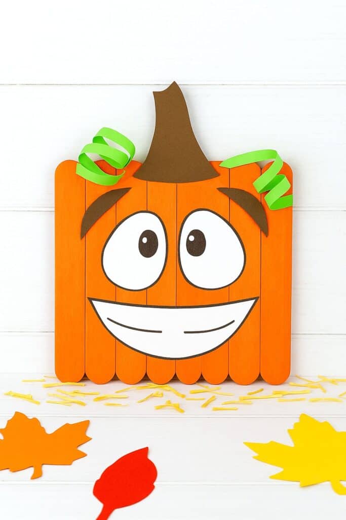 Cheeky Paddle Pop Stick Pumpkin Craft for Kids (Easy Enough for Preschoolers)
