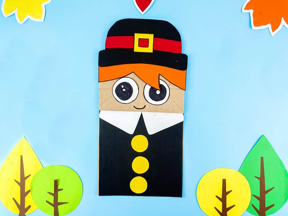 Paper Bag Pilgrim Boy Thanksgiving Craft for Kids