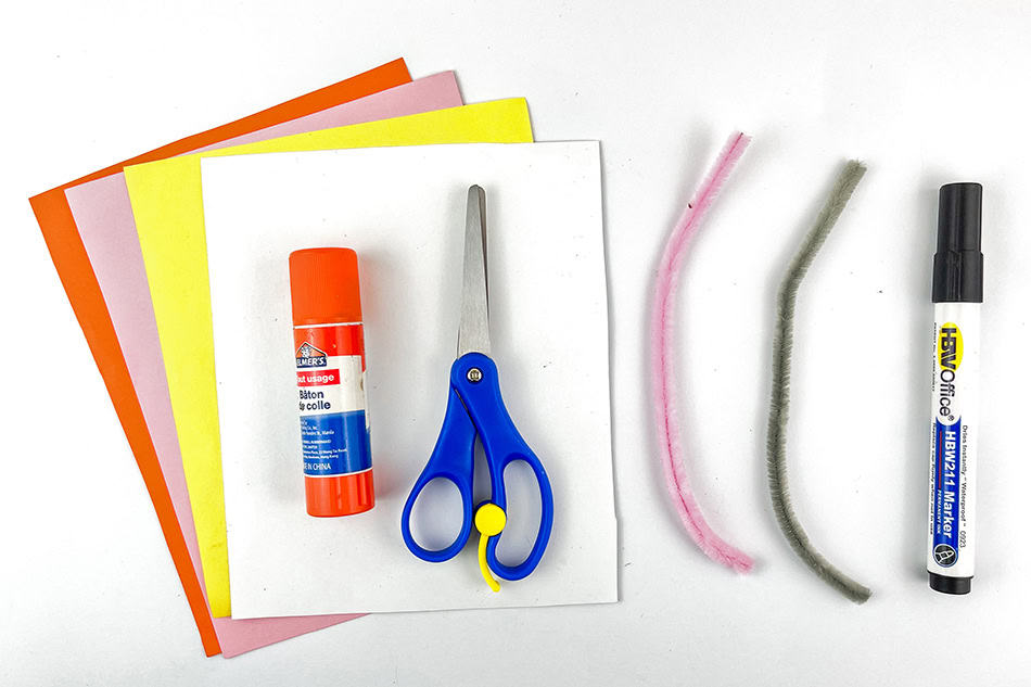 Paper Candy Corn Craft for Kids Materials