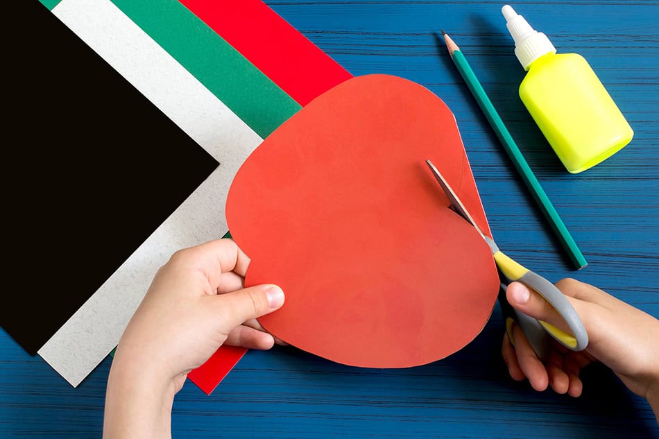 Paper Parts of an Apple Craft for Kids Step 1