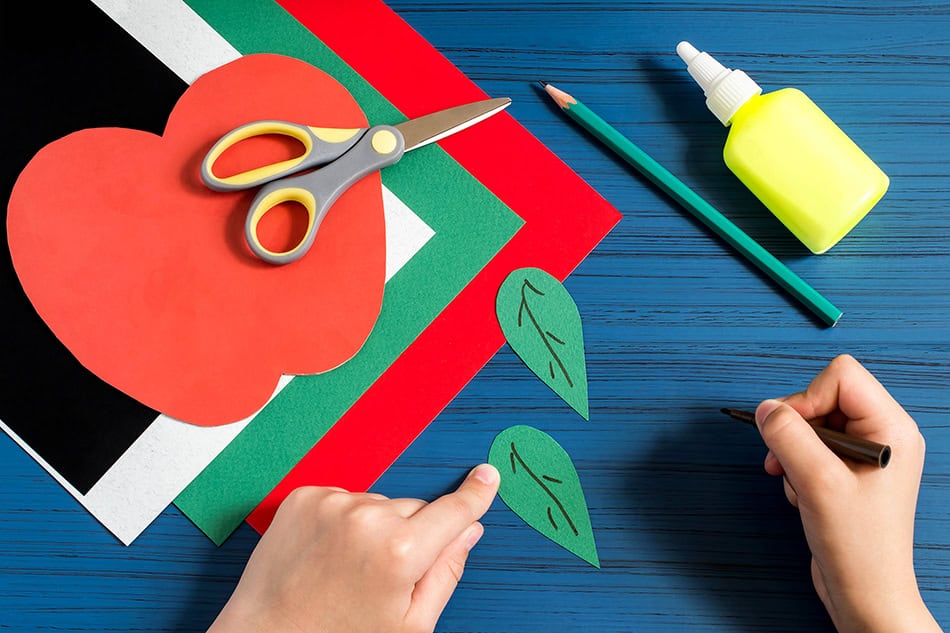 Paper Parts of an Apple Craft for Kids Step 3