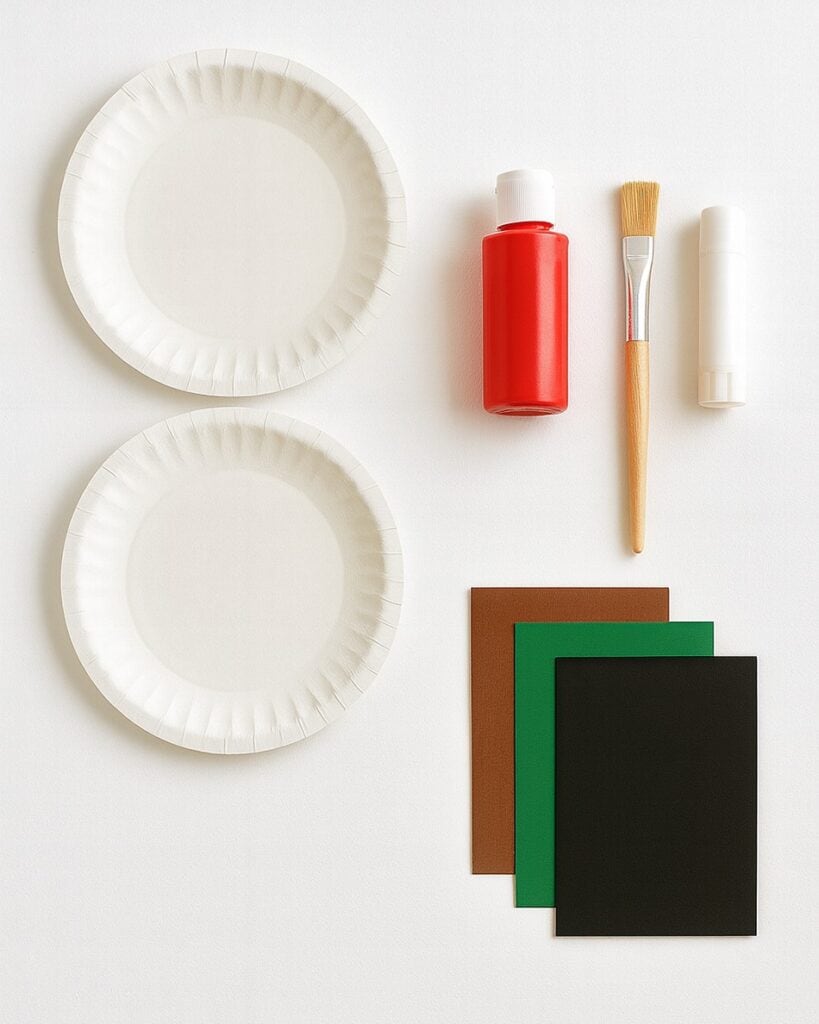 Paper Plate Apple Craft for Kids Materials