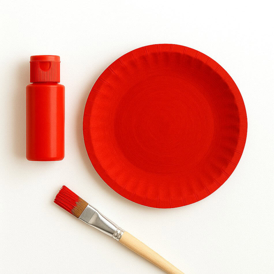 Paper Plate Apple Craft for Kids Step 1