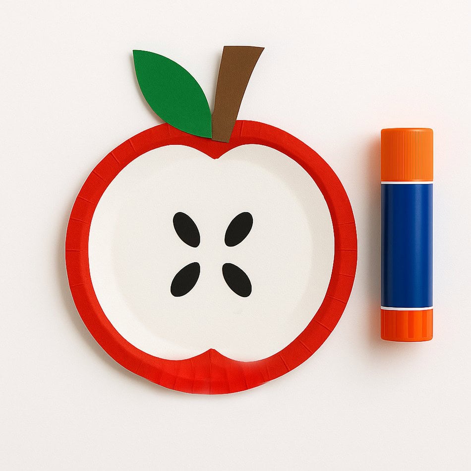 Paper Plate Apple Craft for Kids Step 6
