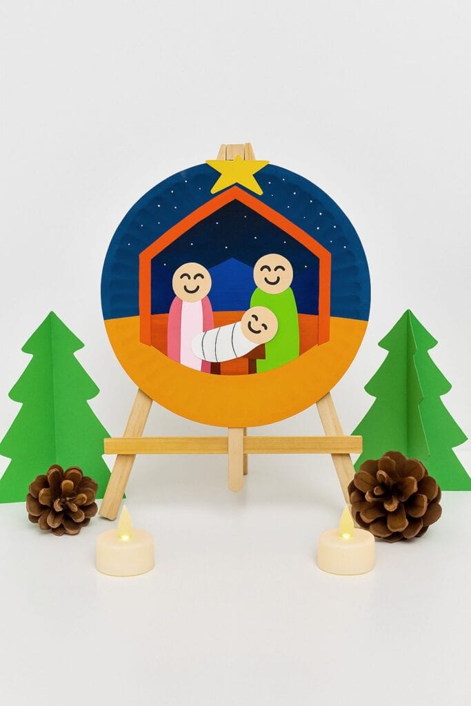 Paper Plate Baby Jesus Birth Christmas Craft for Kids