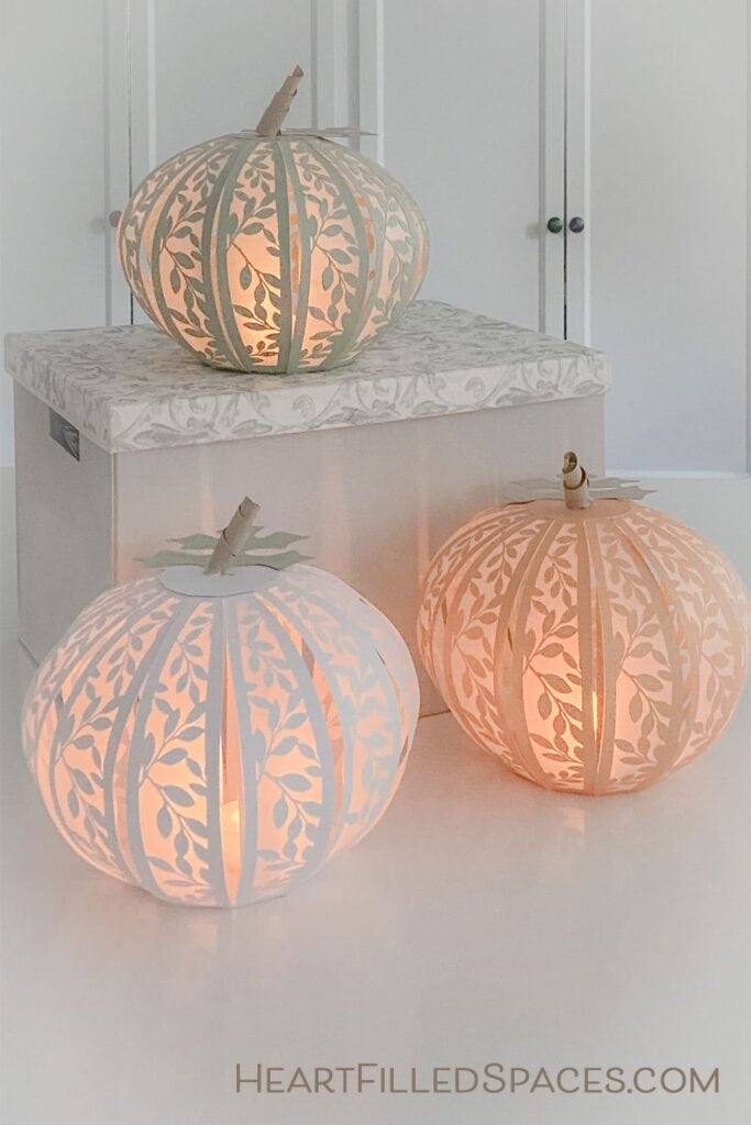 Paper Pumpkins for Fall Decor by Heart Filled Spaces