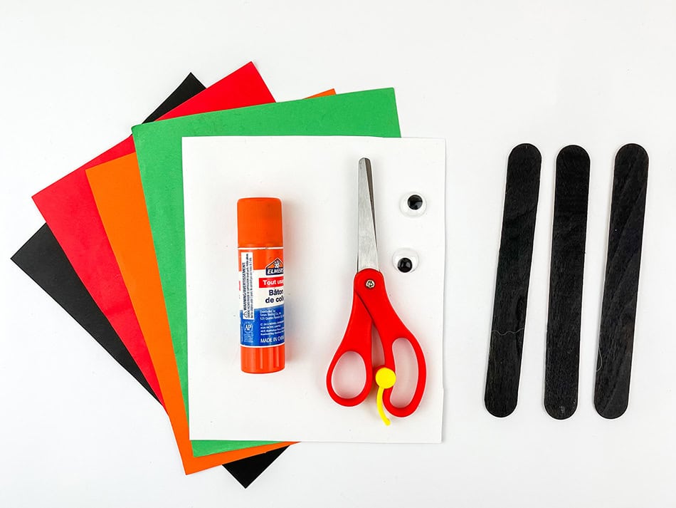 Penguin Popsicle Stick Ornament Materials