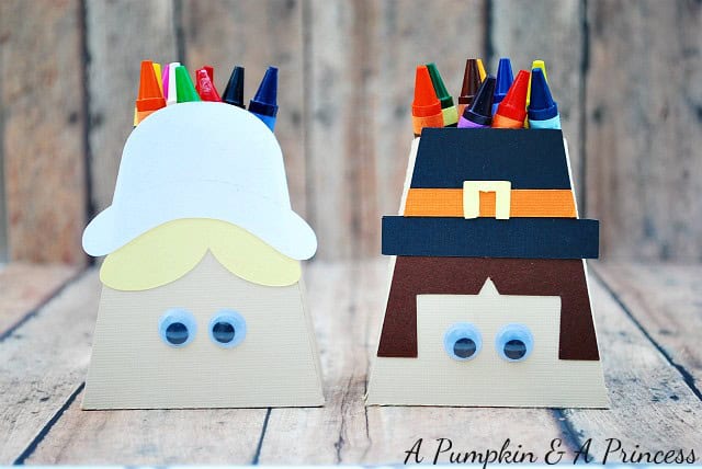 Pilgrim Treat Boxes by a Pumpkin and a Princess